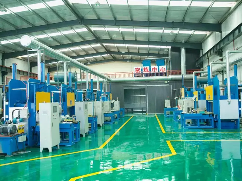 Industrial production workshop with multiple machines.