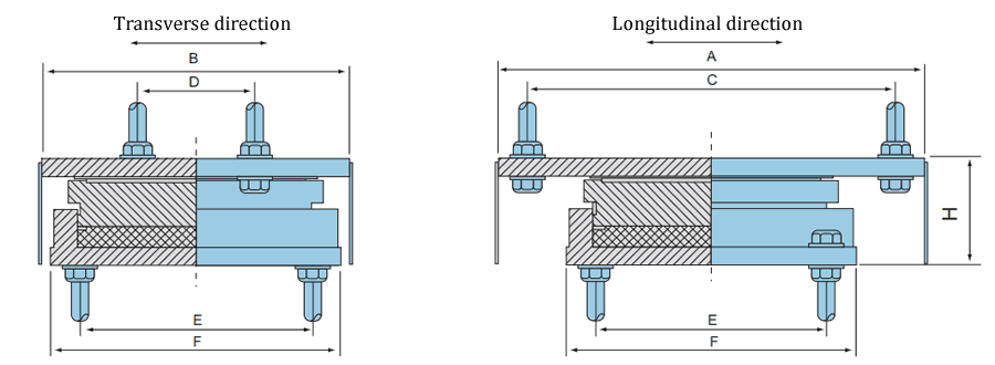 The drawing of GPZ (2009) free sliding pot bearing is on the white background.