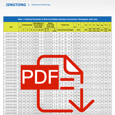 This is the cover page of rectangular lead rubber bearing catalog.