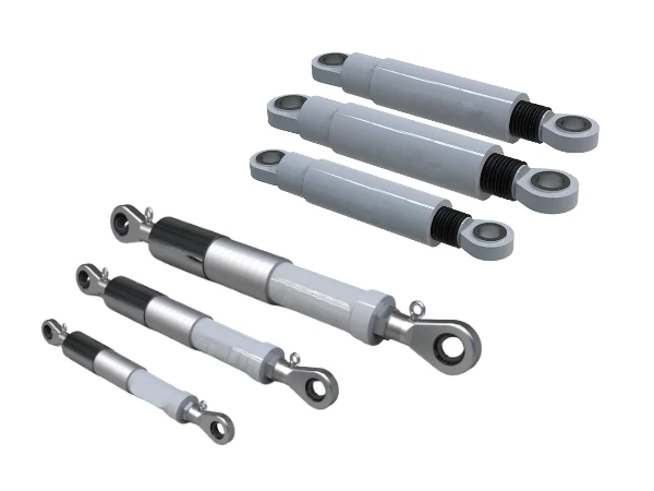 Viscous damper with bellows-protected piston rod and structural sleeve-protected piston rod
